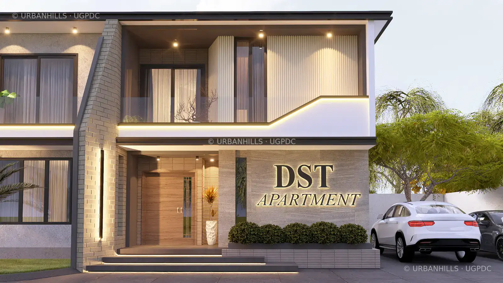 Proposed entrance and facade detail for the DST Apartment transformation study