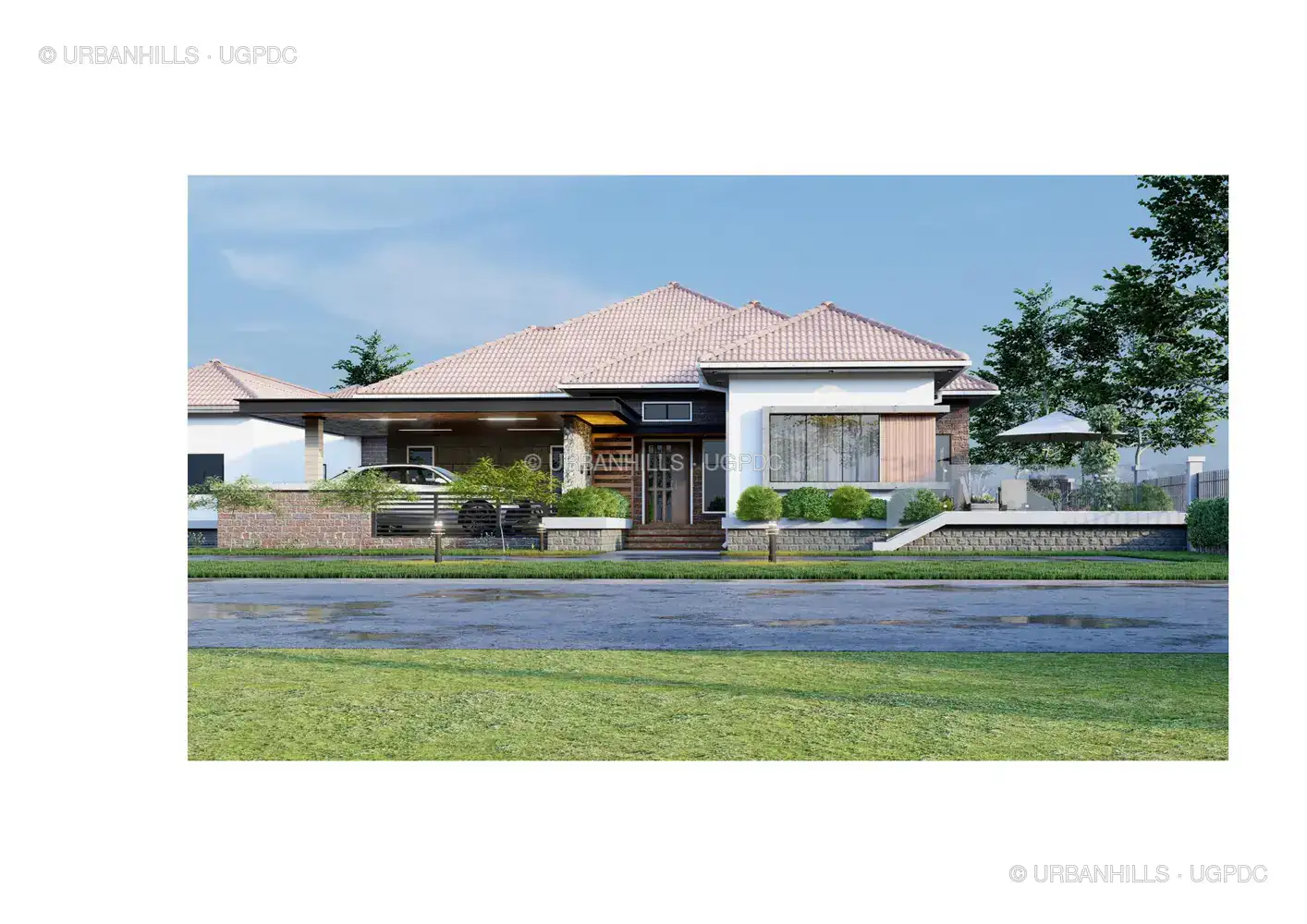 Four-bedroom residence exterior project rendering